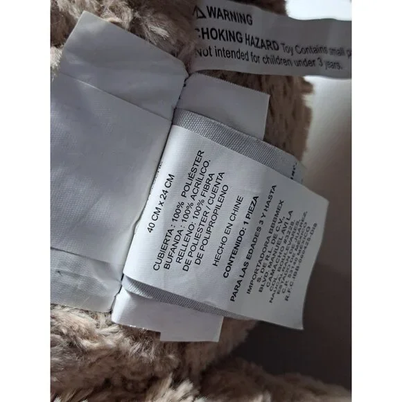 Large UGG Oatmeal Sunny Plush Teddy Bear Red Cable Knit Scarf 16" Toy Stuffed - Picture 8 of 12